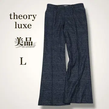 새상품급 띠어리 럭스 체크 무늬 울 혼방 팬츠 40 L 일본제 안감 포함