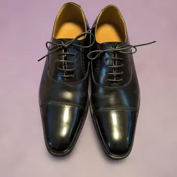 블랙 가죽 드레스 슈즈 스트레이트 팁 STUART & LAUD