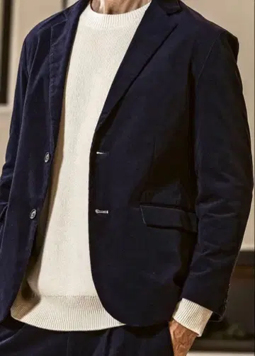 AKM 네이비 코듀로이 테일러드 자켓