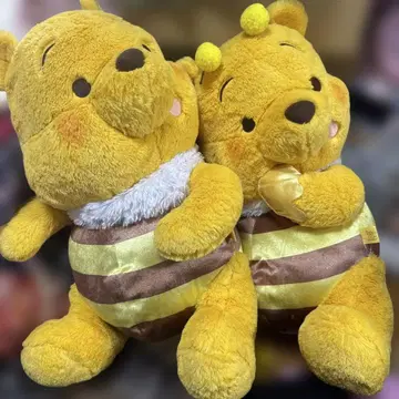 특대형 곰돌이 푸 꿀벌 봉제 인형 2체 세트