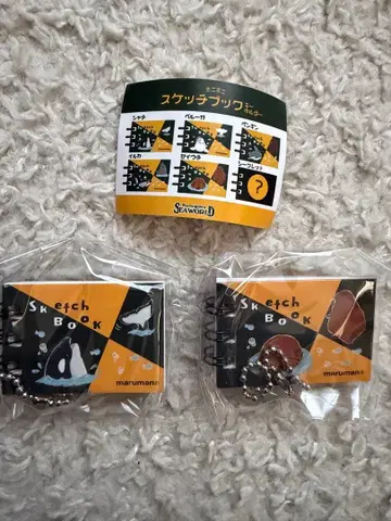 카모가와 씨 월드 미니미니 스케치북 키링 범고래 & 바다코끼리
