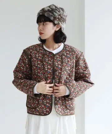 뷔르데사봉 flower 퀼팅 리버서블 블루종