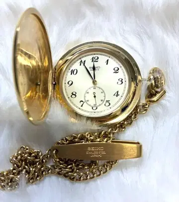 SEIKO 쿼츠 회중시계 골드 체인