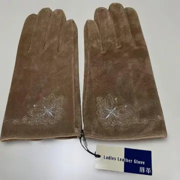 여성용 가죽 장갑 22cm 브라운