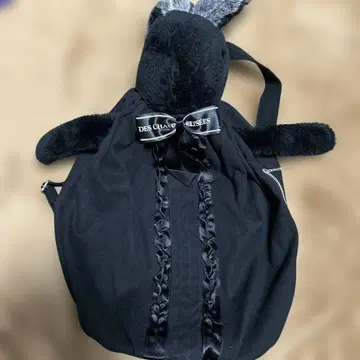 토끼 봉제 인형 백팩 블랙 로리 고스로리 코스프레