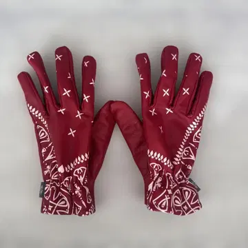 Challenger 반다나 패턴 가죽 장갑