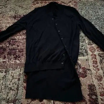 안티카 블랙 아지메 니트 가디건