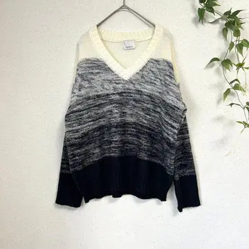 에고이스트 EGOIST 그라데이션 V넥 니트 울 혼방 [ F ]