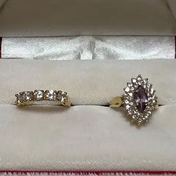 골드링 자수정 큐빅 지르코니아 11호 925F 각인