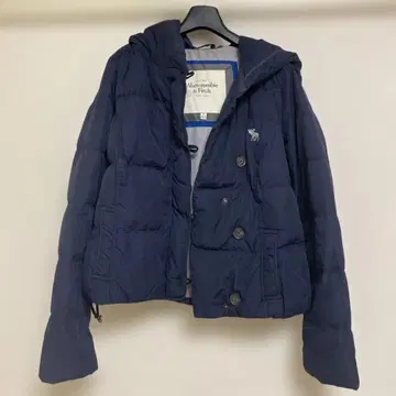 Abercrombie & Fitch 후드 부착 다운 자켓 M 네이비