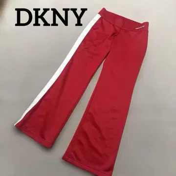 DKNY 사이드 라인 팬츠 빨간색 스포츠 스타일 사이드 지퍼
