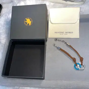 HUNTING WORLD 브라운 뜨개질 팔찌 925S