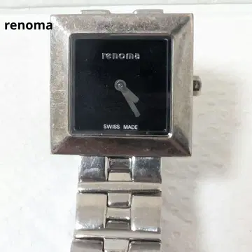 레노마 손목시계 쿼츠 여성용 남성용 스퀘어 블랙 작동