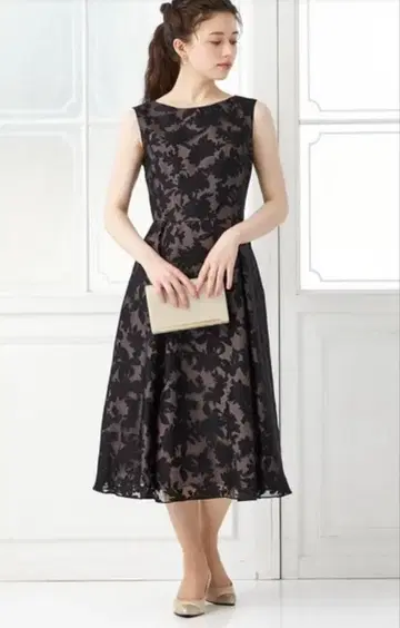 AIMER 꽃무늬 오팔 핏&플레어 파티 드레스