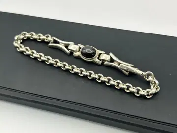 빈티지 925 실버 팔찌 흑석 오닉스 키헤이 체인