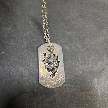 925 실버 라이온 도그택 목걸이