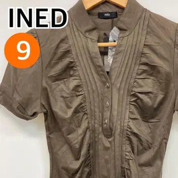 [ 새상품 ] INED 상의 반팔 블라우스 그린 9 [ CT1978 ]