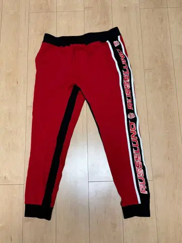 러셀노 빨간색 사이드 스트라이프 조거 팬츠