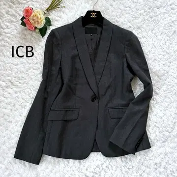 새상품급 ICB 테일러드 자켓 울 다크 그레이 스트레치 40L