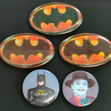 새상품 배트맨 캔뱃지 5개 세트 조커 엠블럼 마크 당시물
