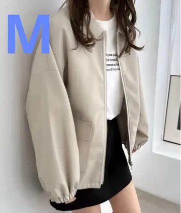 and me 더블 지퍼 볼륨 자켓 블루종 M 새상품급 알마 디자인