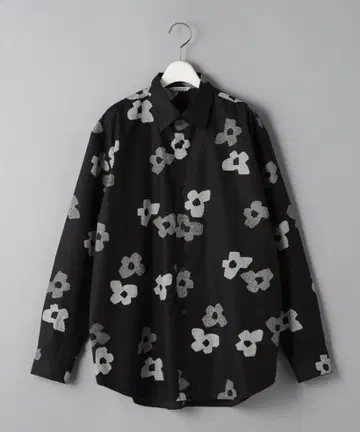 AURALEE 플라워 프린트 셔츠 블랙