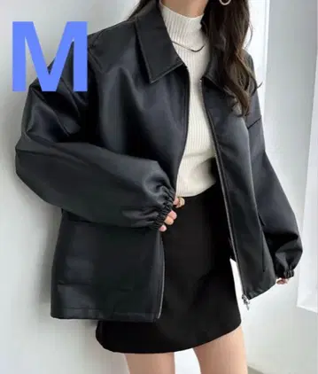 and me 더블 지퍼 볼륨 자켓 블루종 M 새상품 알마 디자인