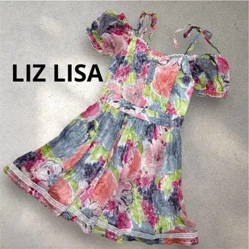 [택 포함] LIZ LISA/리즈리사 오프숄더 반팔 미니 원피스 꽃무늬