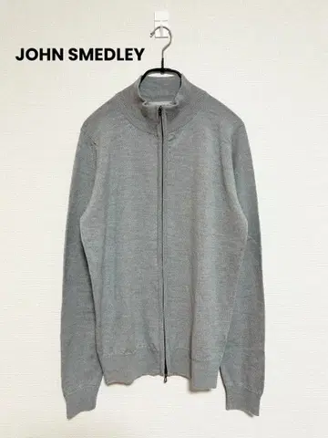 새상품급 JOHN SMEDLEY 더블 지퍼 스탠드 카라 니트 영국제