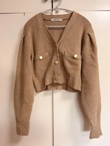 COCO DEAL 베이지 크롭 가디건