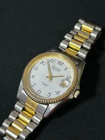 ORIENT 스위머 쿼츠 손목시계 실버/골드