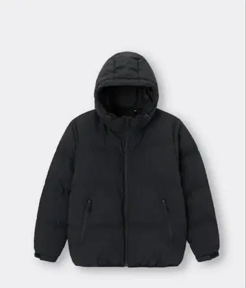 GU 후드 부착 다운 자켓 블랙 3XL