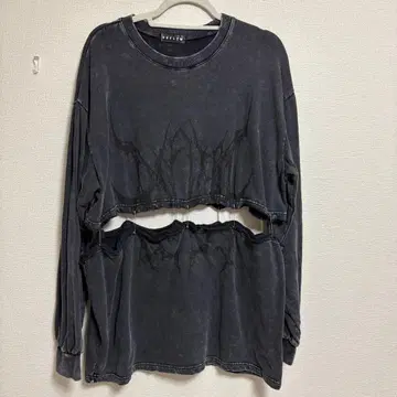 최종 가격 인하! REFLEM 다크 그레이 컷 아웃 디자인 긴팔 상의