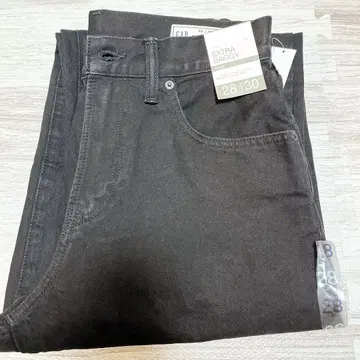 레어 라스트 GAP 슈퍼 배기 데님 W28L30 블랙