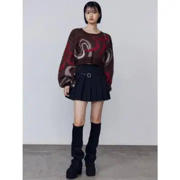 미사용 새상품 EMODA 리본 라인 니트