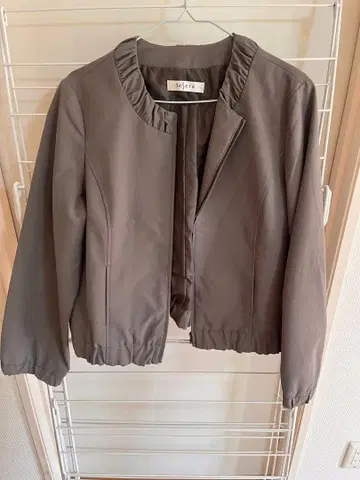 카키 노카라 숏 자켓 블루종