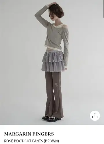 MARGARIN FINGERS 로즈 부츠컷 팬츠