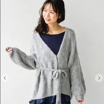 aimeine 알파카 케이블 가운 가디건