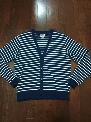 BARBARIAN 가디건 L 보더 네이비 화이트