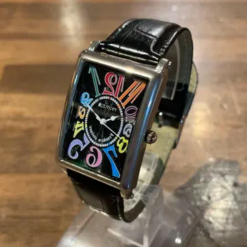 프랭크 미우라 초호기 비방수 스퀘어 블랙 가죽 벨트 쿼츠