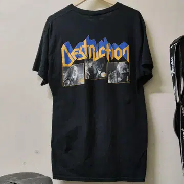 밴딩 T셔츠 Destruction 디스트럭션 블랙 블랙 L