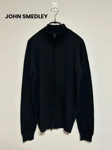 새상품급 JOHN SMEDLEY 더블 지퍼 스탠드 카라 니트 영국제