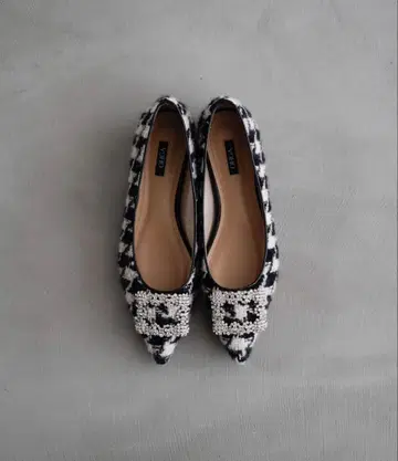 ohga 하운드투스 체크 패턴 비쥬 펌프스