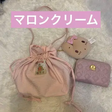 마롱 크림 숄더백 참 지갑 set