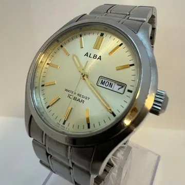 세이코 ALBA 남성용 쿼츠 데이데이트 손목시계 10BAR