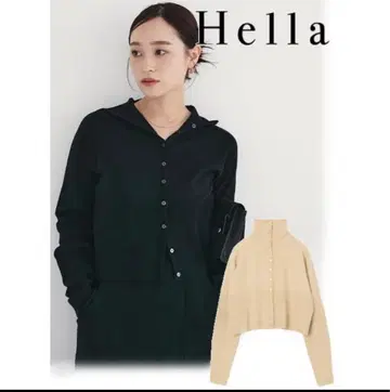 Hella 헤라 하이넥 가디건 블랙