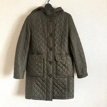 매킨토시 런던 퀼팅 롱 자켓 보아 안감 카키 40 L