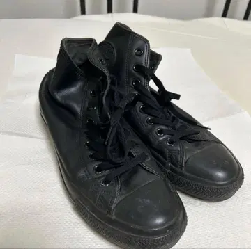 컨버스 척테일러 올 블랙 레더 하이컷