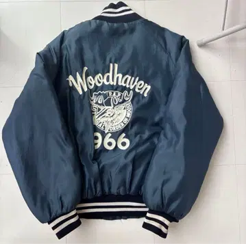 아메카지 구제 의류 Woodhaven 1966 바시티 자켓 네이비