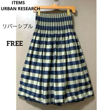 ITEMS 어반 리서치 리버서블 스커트 체크 스트라이프